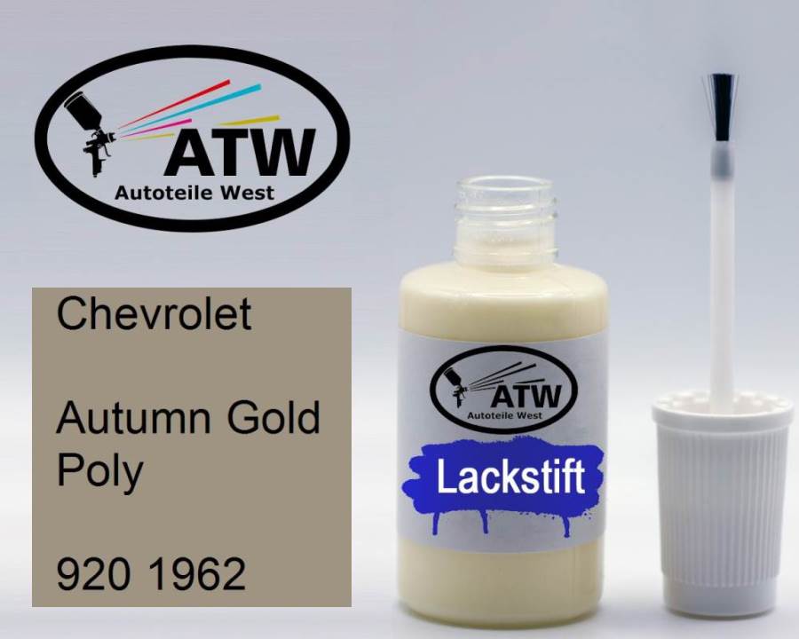 Chevrolet, Autumn Gold Poly, 920 1962: 20ml Lackstift, von ATW Autoteile West.